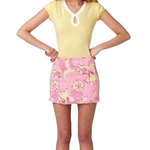 Lilly Pulitzer Pink Floral Callie Print Skirt Size 6